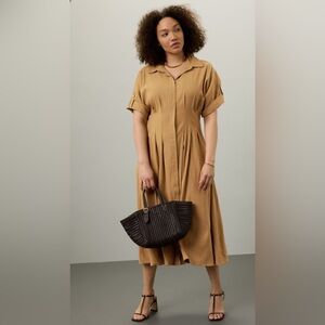 VERONICA BEARD - Camel - Classic Adavi Midi Dress - size 16 / XL